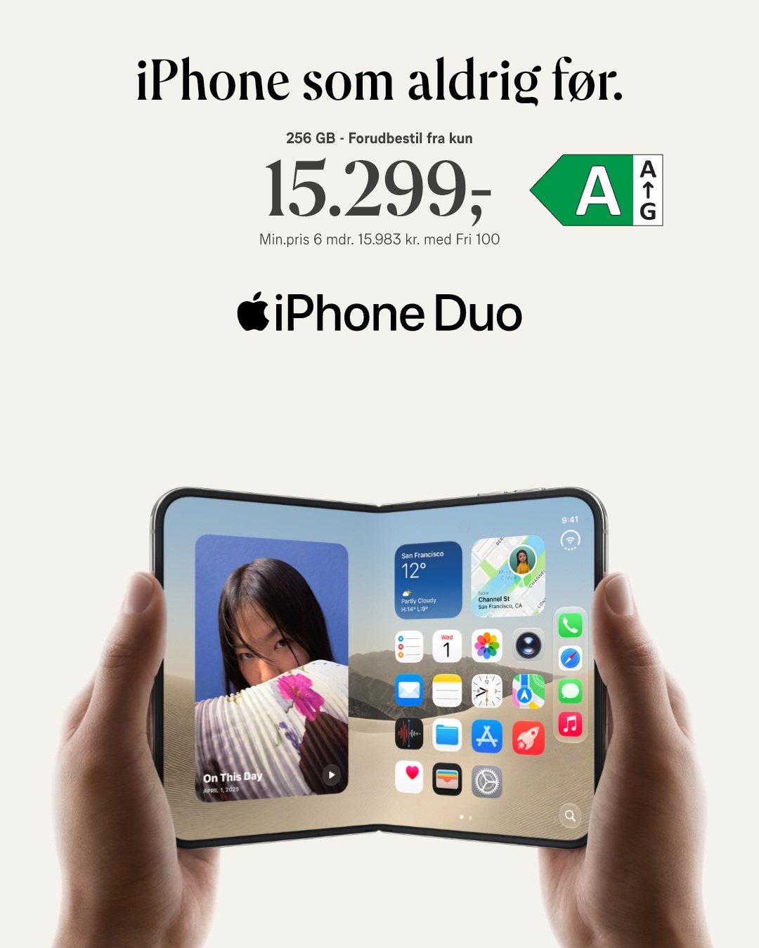 iPhone Duo, 256 GB. Forudbestil fra kun 15.299 kr. Min.pris 6 mdr. 15.983 kr. med Fri 100