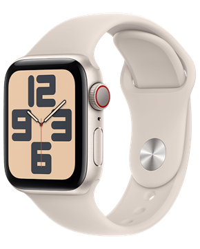Apple Watch SE (2023) GPS + Cellular 40mm Aluminium case med sport band M/L